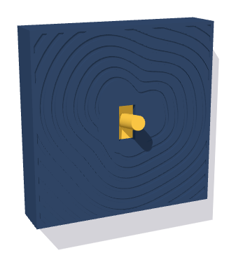Cache Strates Bleu foncé, bascule Jaune citron